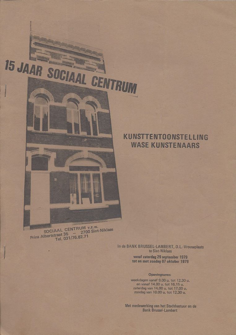 André Vereecken in de “Kunsttentoonstelling Wase Kunstenaars” 1976 Bank Brussel Lambert - Sint-Niklaas 1979. Organisation : Sociaal Centrum v.z.w. Sint-Niklaas.  Inleiding: Z.E.H D. De Smet, Superior, Voorzitter van de Cultuurraad. Opening: mevrouw Rika de Backer, Minister van de Nederlandse gemeenschap. Jan Buytaert - Jan Calmeyn - Raf Coorevits - Wim De Cock - Gabriel De Pauw - Hubert De Volder - Paul De Vylder - Wenefrida Duverger - Frans Heirbaut - Gisleen Heirbaut - Romain Malfliet - Roland Massa - Karel Mechiels - Jacques Neve - Frans Pince - Marijke Pyl - Staf Pyl - Andre Roelant
