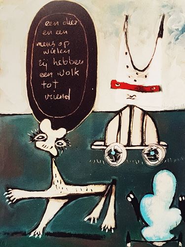 Childerwerk gouache van kunstschilder André Vereecken. - Art abstrait - peinture abstraite -  la pensée abstraite - exposition - expressionnisme abstrait - Picasso cubisme - Cubisme - gravure - art surréaliste - surréaliste - fantastique - dessin - buste - style - flamand fantastique - symbolisme - peintre - dessinateur - sculpteur - graveur  - réalisme - peinture - collage -  abstracte kunst - Constant Permeke - abstract painting - abstracte schilderij - abstract denken - tentoonstelling - abstract expressionisme - abstract art - picasso drawing - ets - miro - collage – kunstbeeld - tekening - borstbeeld - Jackson Pollock - surrealistische kunst - surrealistisch - academie sint-niklaas - fantastiek -Vlaamse fantastiek - wase kunstkring - symboliek - schilder - tekenaar - beeldhouwer - graveur - assemblage - écriture automatique - automatisch schrijven - expressionnisme flamand - Vlaams expressionisme – Sint-Niklaas