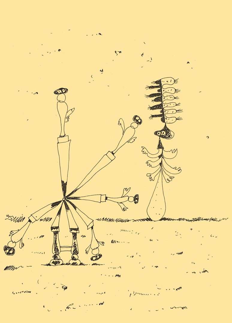 André Vereecken tekening zwarte indische inkt -1979
