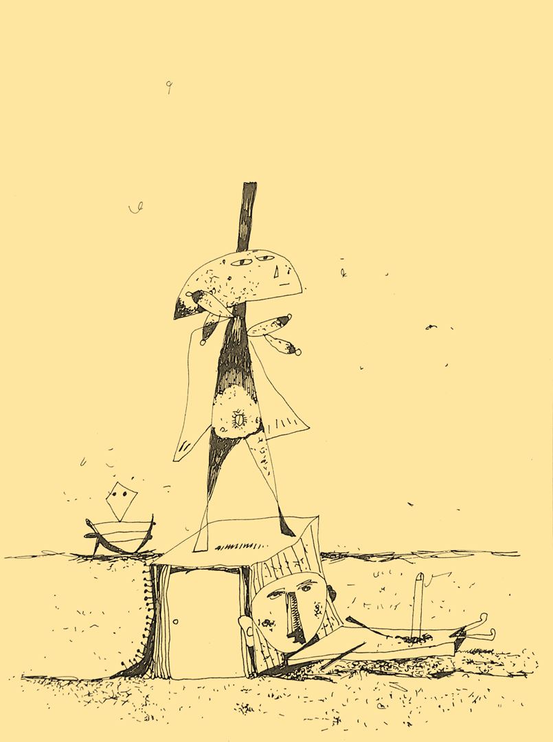 André Vereecken inkttekening -1979
