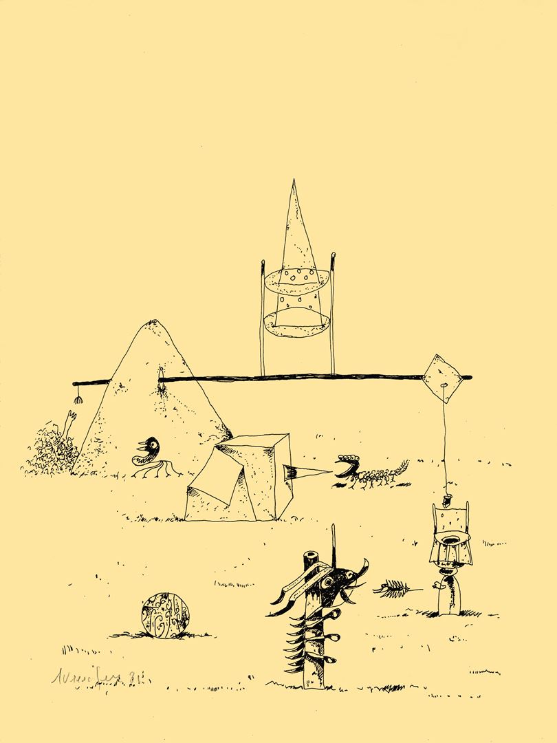 André Vereecken tekening zwarte indische inkt -1981
4