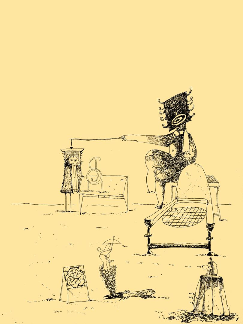 André Vereecken tekening zwarte indische inkt -1981
1