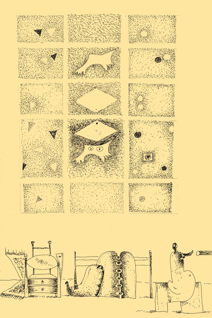 André Vereecken dessin encre de chine -1986
