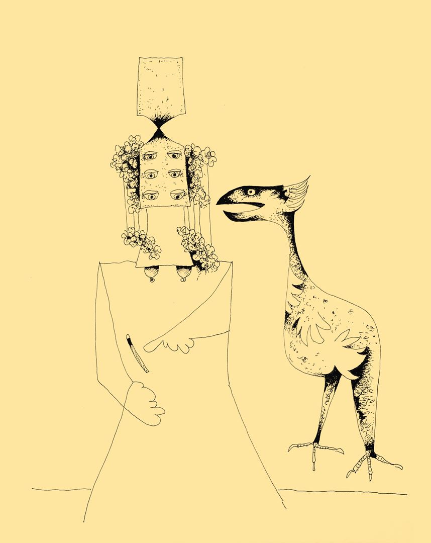 André Vereecken tekening zwarte indische inkt -1993
