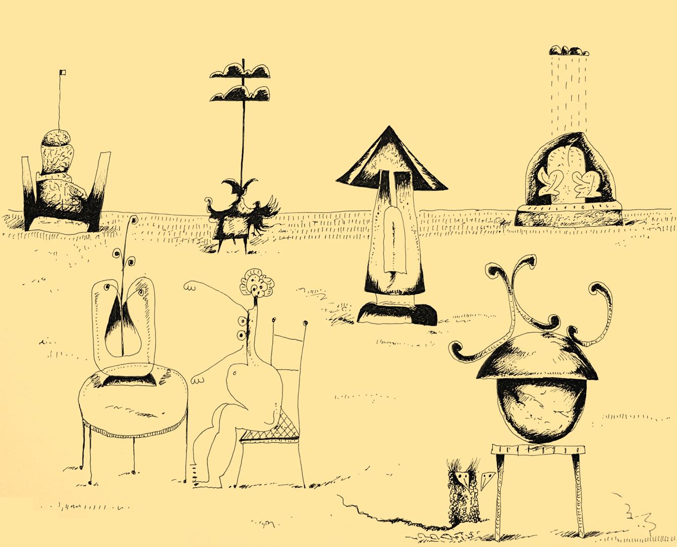 André Vereecken tekening zwarte indische inkt -1993
6