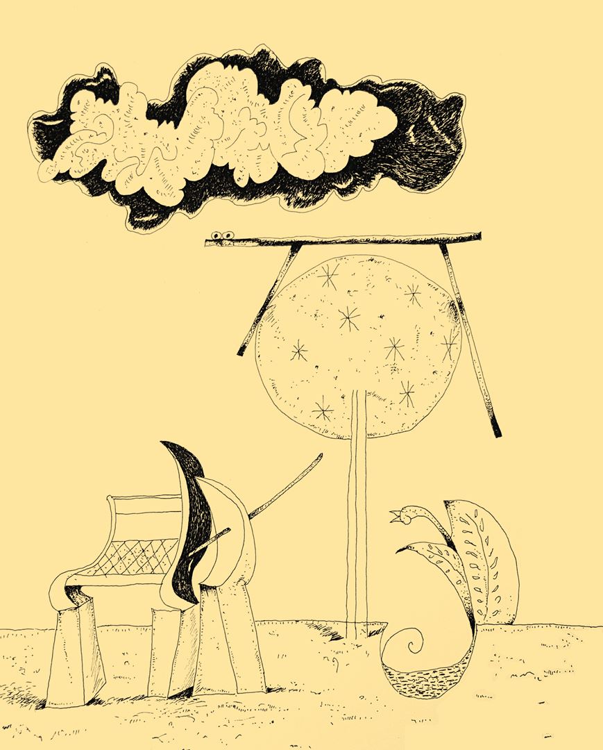 André Vereecken chinese inkttekening -1994
