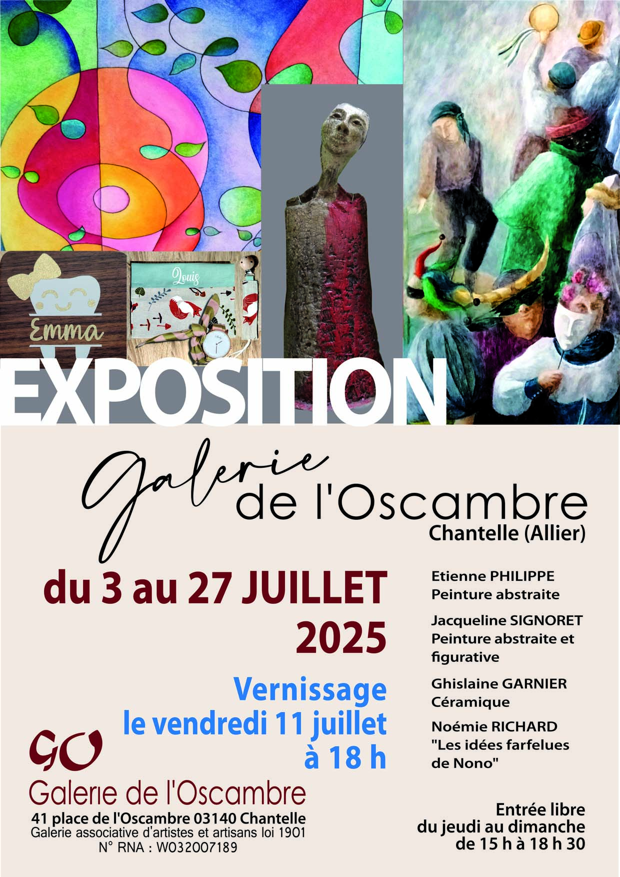 Art et artisanat à la galerie de l'Oscambre - Du 3 AU 27 juillet 2025