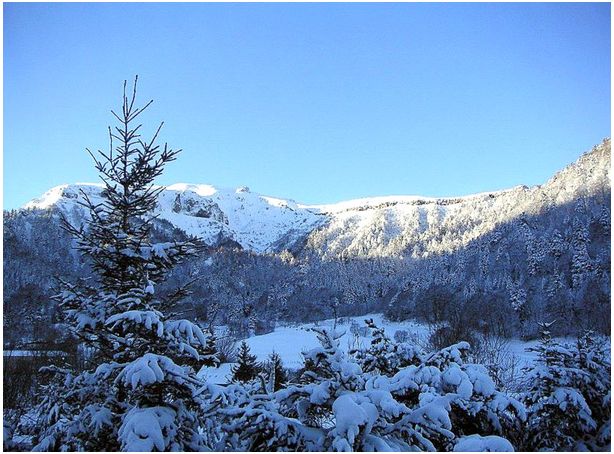 Vue de la terrasse en hiver
