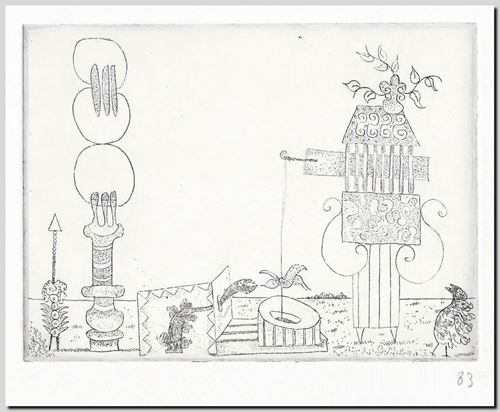 Technique de gravure du peintre André Vereecken 1983.
