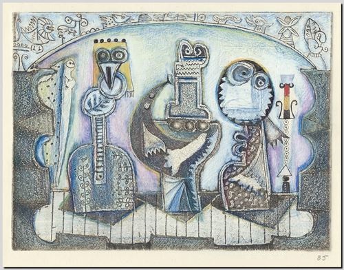 Etstechniek door schilder André Vereecken 1985.
