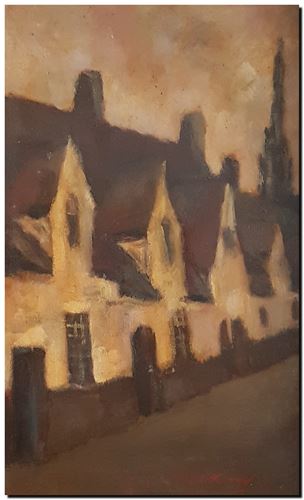 Peinture de l'artiste André Vereecken réalisée en 1953. Schilderij van kunstenaar André Vereecken gemaakt in 1953.