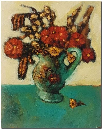 Peinture de l'artiste André Vereecken réalisée en 1965. Schilderij van kunstenaar André Vereecken gemaakt in 1965. - 1965.0A - PHOTO (alb7)