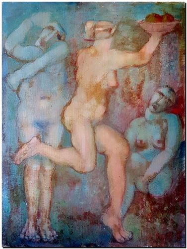 Peinture de l'artiste André Vereecken réalisée en 1966. Schilderij van kunstenaar André Vereecken gemaakt in 1966. - 1966.02 - PHOTO (alb10)