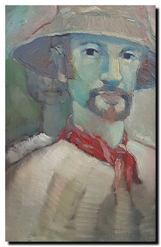 Peinture de l'artiste André Vereecken réalisée en 1968. Schilderij van kunstenaar André Vereecken gemaakt in 1968. - 1968.09 - PHOTO (alb10)