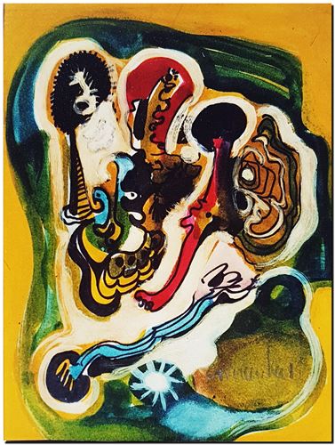 Peinture de l'artiste André Vereecken réalisée en 1969 (environ). Schilderij van kunstenaar André Vereecken gemaakt circa 1969. - 1969 (circa).02 - PHOTO (alb3)