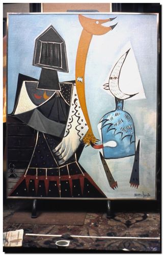 Peinture de l'artiste André Vereecken réalisée en 1970. Schilderij van kunstenaar André Vereecken gemaakt in 1970. - 1970.02 - DIAPO