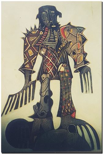 Peinture de l'artiste André Vereecken réalisée en 1970 (environ). Schilderij van kunstenaar André Vereecken gemaakt circa 1970. - 1970 (circa).05 - PHOTO (alb3)