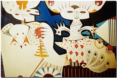 Peinture de l'artiste André Vereecken réalisée en 1972. Schilderij van kunstenaar André Vereecken gemaakt in 1972. - 1972..10 - PHOTO (alb1)