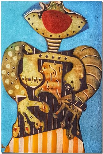 Peinture de l'artiste André Vereecken réalisée en 1972 (environ). Schilderij van kunstenaar André Vereecken gemaakt circa 1972. - 1972 (circa).43 - PHOTO (alb6)