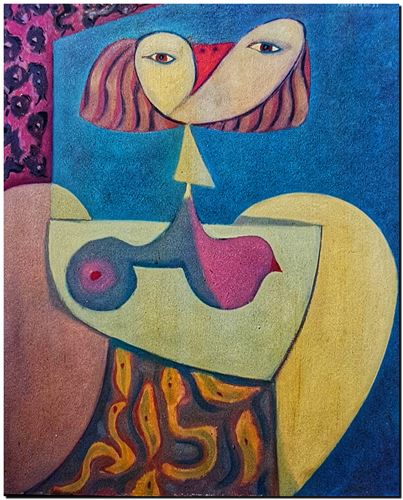 Peinture de l'artiste André Vereecken réalisée en 1972 (environ). Schilderij van kunstenaar André Vereecken gemaakt circa 1972. - 1972 (circa).30 - PHOTO (alb5)