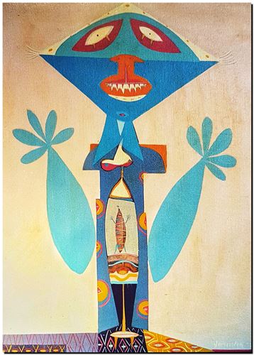 Peinture de l'artiste André Vereecken réalisée en 1972 (environ). Schilderij van kunstenaar André Vereecken gemaakt circa 1972. - 1972 (circa).25 - PHOTO (alb1)