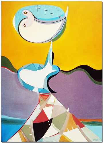 Peinture de l'artiste André Vereecken réalisée en 1972 (environ). Schilderij van kunstenaar André Vereecken gemaakt circa 1972. - 1972 (circa).24 - PHOTO (alb1)