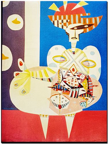 Peinture de l'artiste André Vereecken réalisée en 1972 (environ). Schilderij van kunstenaar André Vereecken gemaakt circa 1972.- 1972 (circa).23 - PHOTO (alb1)