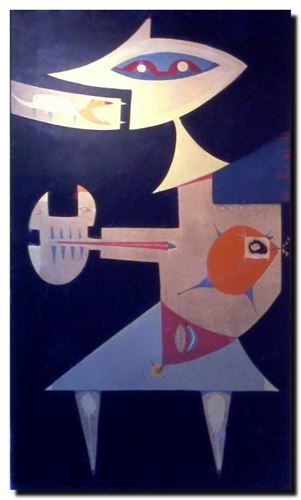 Peinture de l'artiste André Vereecken réalisée en 1972 (environ). Schilderij van kunstenaar André Vereecken gemaakt circa 1972.- 1972 (circa).01B - DIAPO