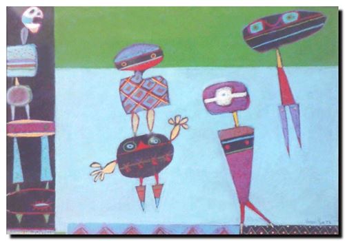 Peinture de l'artiste André Vereecken réalisée en 1972. Schilderij van kunstenaar André Vereecken gemaakt in 1972. - 1972.06 - DIAPO