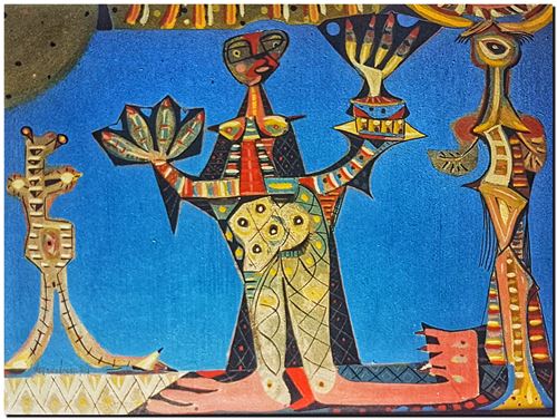 Peinture de l'artiste André Vereecken réalisée en 1972 (environ). Schilderij van kunstenaar André Vereecken gemaakt circa 1972. - 1972 (circa).77 - PHOTO (alb6)