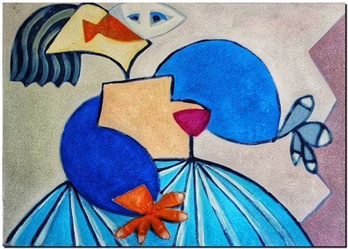 Peinture de l'artiste André Vereecken réalisée en 1972 (environ). Schilderij van kunstenaar André Vereecken gemaakt circa 1972. - 1972 (circa).72 - PHOTO (alb5)