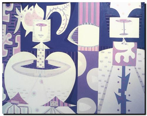 Peinture de l'artiste André Vereecken réalisée en 1972. Schilderij van kunstenaar André Vereecken gemaakt in 1972. - 1972 (circa).57 - DIAPO