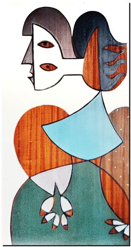 Peinture de l'artiste André Vereecken réalisée en 1972 (environ). Schilderij van kunstenaar André Vereecken gemaakt circa 1972. - 1972 (circa).17 - PHOTO (alb1)