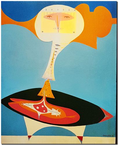 Peinture de l'artiste André Vereecken réalisée en 1972. Schilderij van kunstenaar André Vereecken gemaakt in 1972. - 1972.16 - PHOTO (alb1)