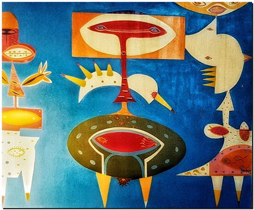 Peinture de l'artiste André Vereecken réalisée en 1972 (environ). Schilderij van kunstenaar André Vereecken gemaakt circa 1972. - 1972 (circa).69 - PHOTO (alb1)