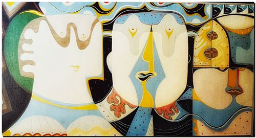 Peinture de l'artiste André Vereecken réalisée en 1972 (environ). Schilderij van kunstenaar André Vereecken gemaakt circa 1972. - 1972 (circa).68 - PHOTO (alb1)