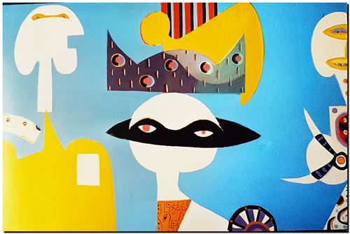 Peinture de l'artiste André Vereecken réalisée en 1972 (environ). Schilderij van kunstenaar André Vereecken gemaakt circa 1972. - 1972 (circa).65 - PHOTO (alb1)