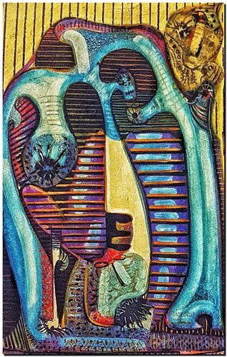 Peinture de l'artiste André Vereecken réalisée en 1972 (environ). Schilderij van kunstenaar André Vereecken gemaakt circa 1972. - 1972 (circa).42 - PHOTO (alb6)