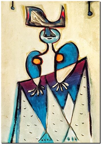 Peinture de l'artiste André Vereecken réalisée en 1972 (environ). Schilderij van kunstenaar André Vereecken gemaakt circa 1972. - 1972 (circa).39 - PHOTO (alb6)