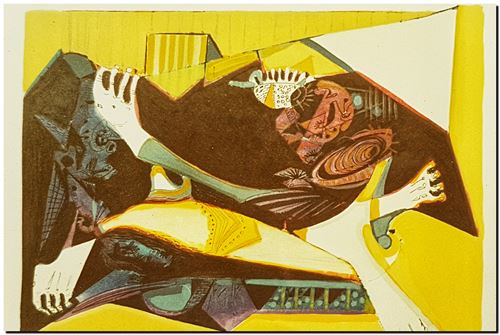 Peinture de l'artiste André Vereecken réalisée en 1972 (environ). Schilderij van kunstenaar André Vereecken gemaakt circa 1972. - 1972 (circa).79 - PHOTO (alb6)