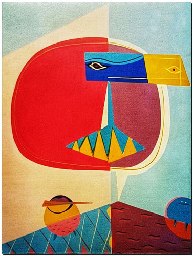 Peinture de l'artiste André Vereecken réalisée en 1973 (environ). Schilderij van kunstenaar André Vereecken gemaakt circa 1973. - 1973 (circa).22 - PHOTO (alb1)