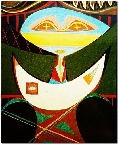 Peinture de l'artiste André Vereecken réalisée en 1973 (environ). Schilderij van kunstenaar André Vereecken gemaakt circa 1973. - 1973 (circa).21 - PHOTO (alb1)