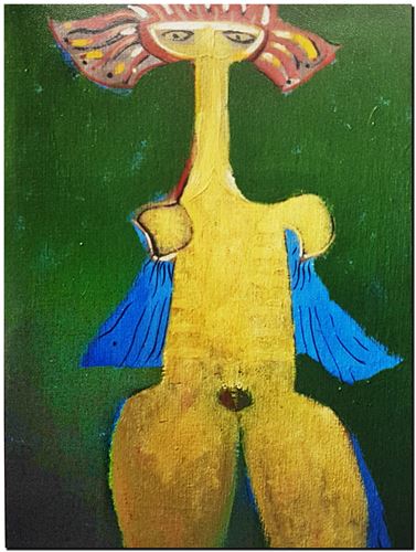 Peinture de l'artiste André Vereecken réalisée en 1973 (environ). Schilderij van kunstenaar André Vereecken gemaakt circa 1973.- 1973 (circa).20 - PHOTO (alb1)