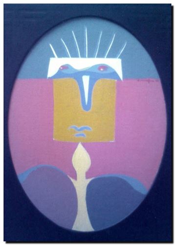 Peinture de l'artiste André Vereecken réalisée en 1973. Schilderij van kunstenaar André Vereecken gemaakt in 1973. - 1973 (circa).02  - DIAPO