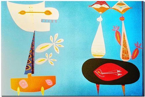 Peinture de l'artiste André Vereecken réalisée en 1973 (environ). Schilderij van kunstenaar André Vereecken gemaakt circa 1973. - 1973 (circa).48 - PHOTO (alb1)