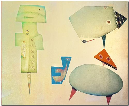 Peinture de l'artiste André Vereecken réalisée en 1973 (environ). Schilderij van kunstenaar André Vereecken gemaakt circa 1973.- 1973 (circa).44 - PHOTO (alb1)