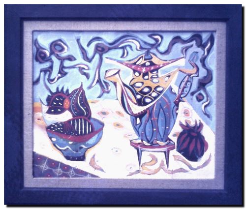 Peinture de l'artiste André Vereecken réalisée en 1973 (environ). Schilderij van kunstenaar André Vereecken gemaakt circa 1973. - 1973 (circa).42 - DIAPO