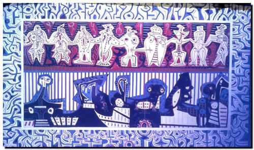 Peinture de l'artiste André Vereecken réalisée en 1973 (environ). Schilderij van kunstenaar André Vereecken gemaakt circa 1973. - 1973 (circa).40 - DIAPO