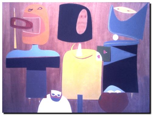 Peinture de l'artiste André Vereecken réalisée en 1973 (environ). Schilderij van kunstenaar André Vereecken gemaakt circa 1973. - 1973 (circa).38 - DIAPO