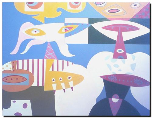 Peinture de l'artiste André Vereecken réalisée en 1973 (environ). Schilderij van kunstenaar André Vereecken gemaakt circa 1973. - 1973 (circa).34 - DIAPO